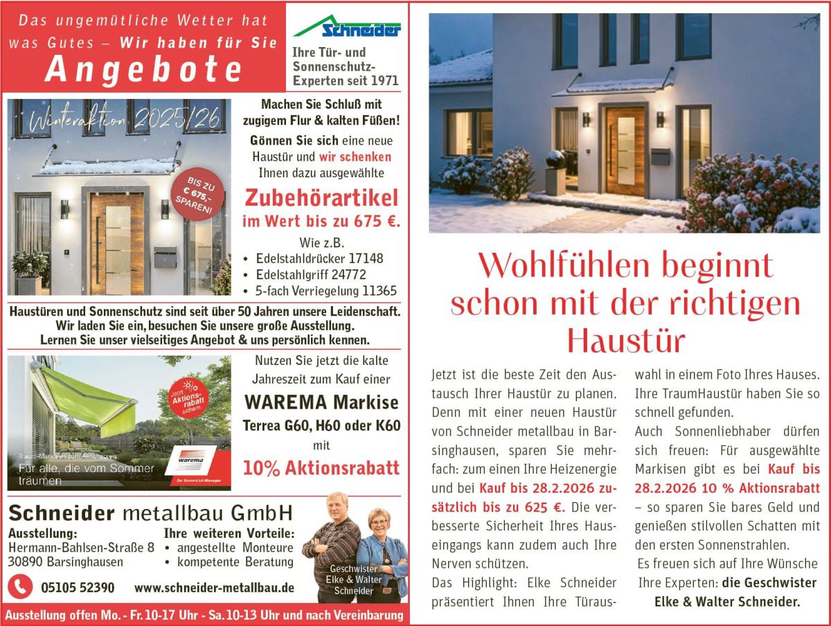 redaktioneller Bericht und Zeitugnsanzeige zu den aktuellen Winterangeboten