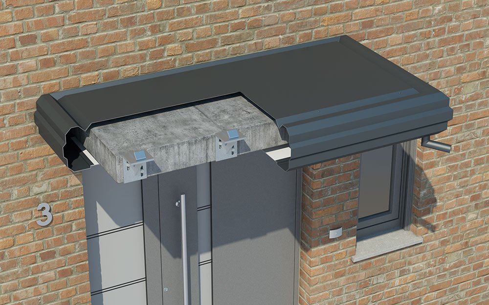 Vordach Beton Verkleiden